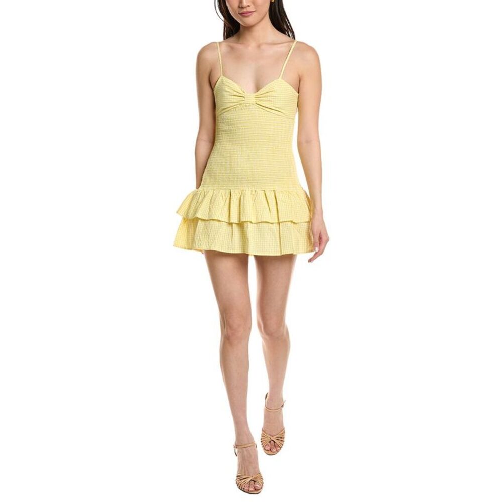 Moonsea Womens  Smocked Mini Dress, Yellow